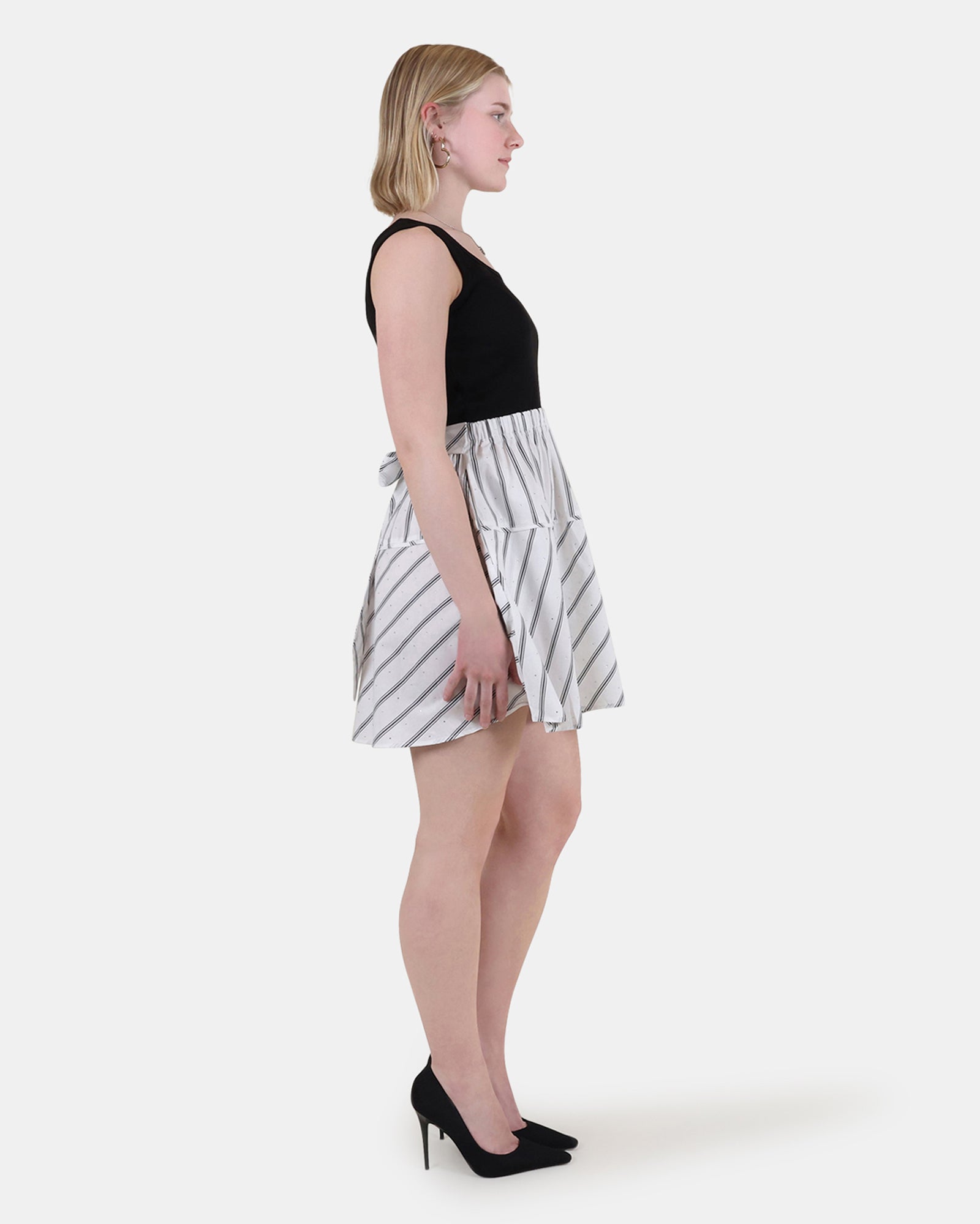 JENNIFER DRESS BLACK WHITE - Clothing - Steve Madden Canada - view 4