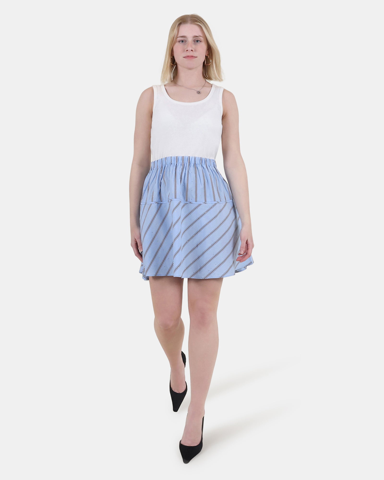 JENNIFER DRESS BLUE MULTI - Clothing - Steve Madden Canada