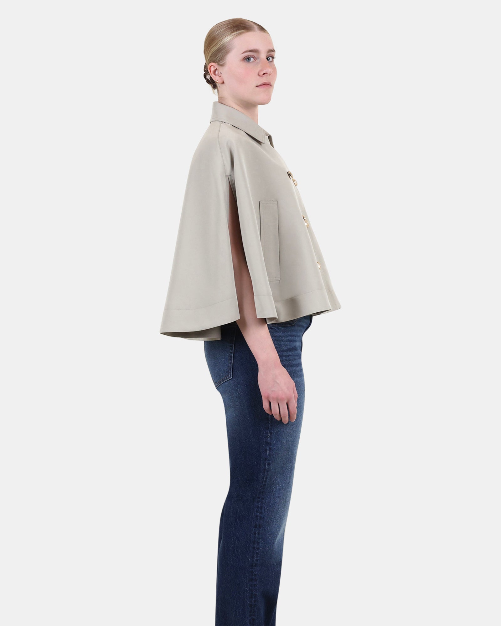 NOEMIE TRENCH CAPE GREY - Clothing - Steve Madden Canada - view 5