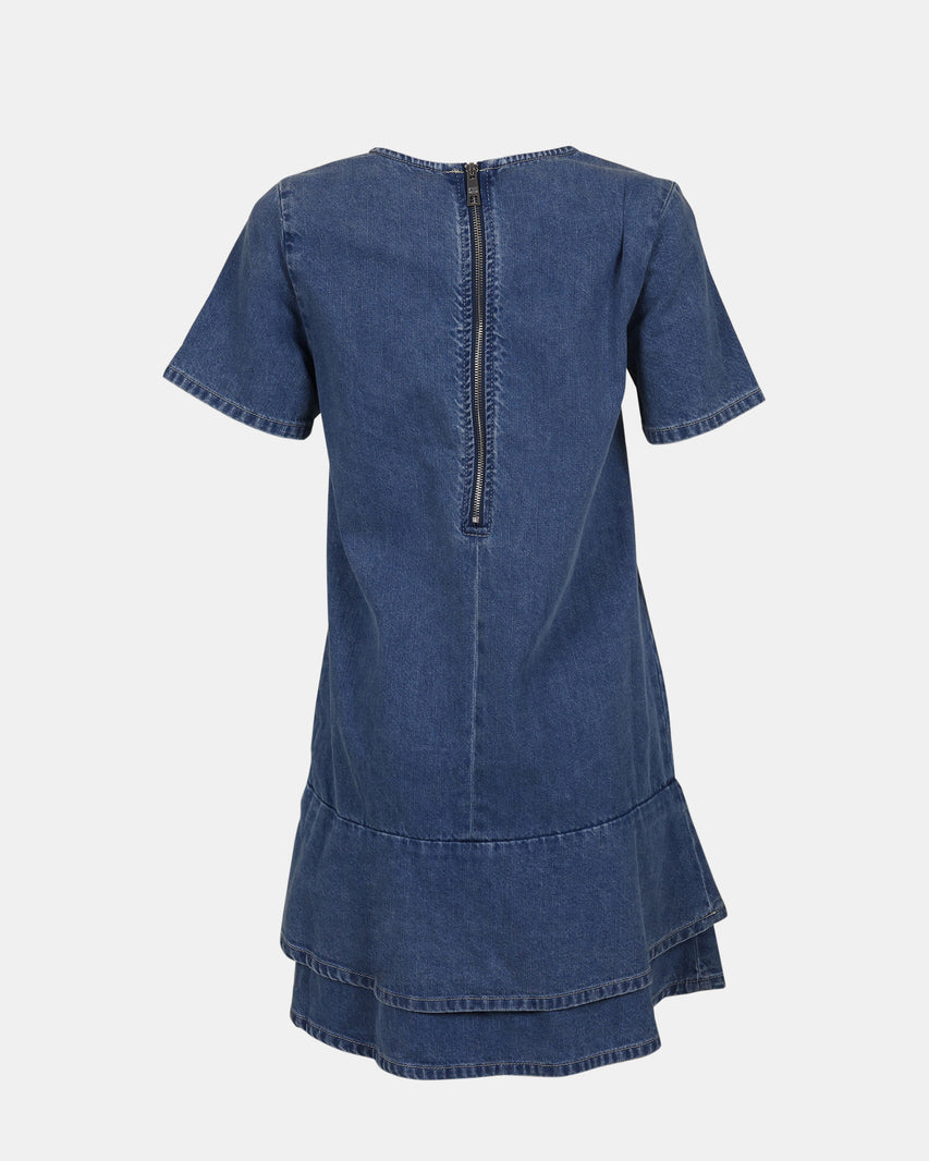 TINA DRESS DARK BLUE DENIM - Clothing - Steve Madden Canada - view 6