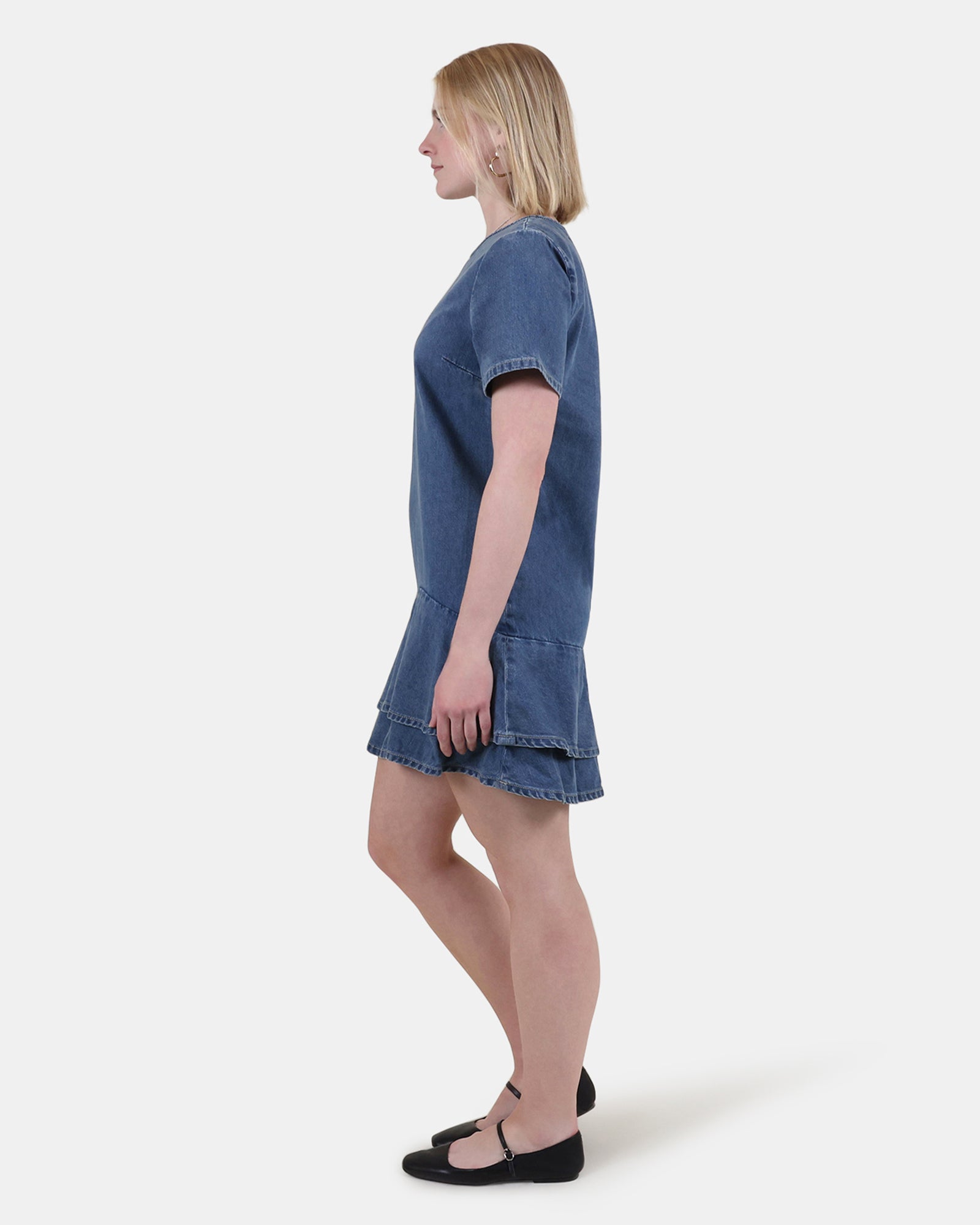 TINA DRESS DARK BLUE DENIM - Clothing - Steve Madden Canada - view 2