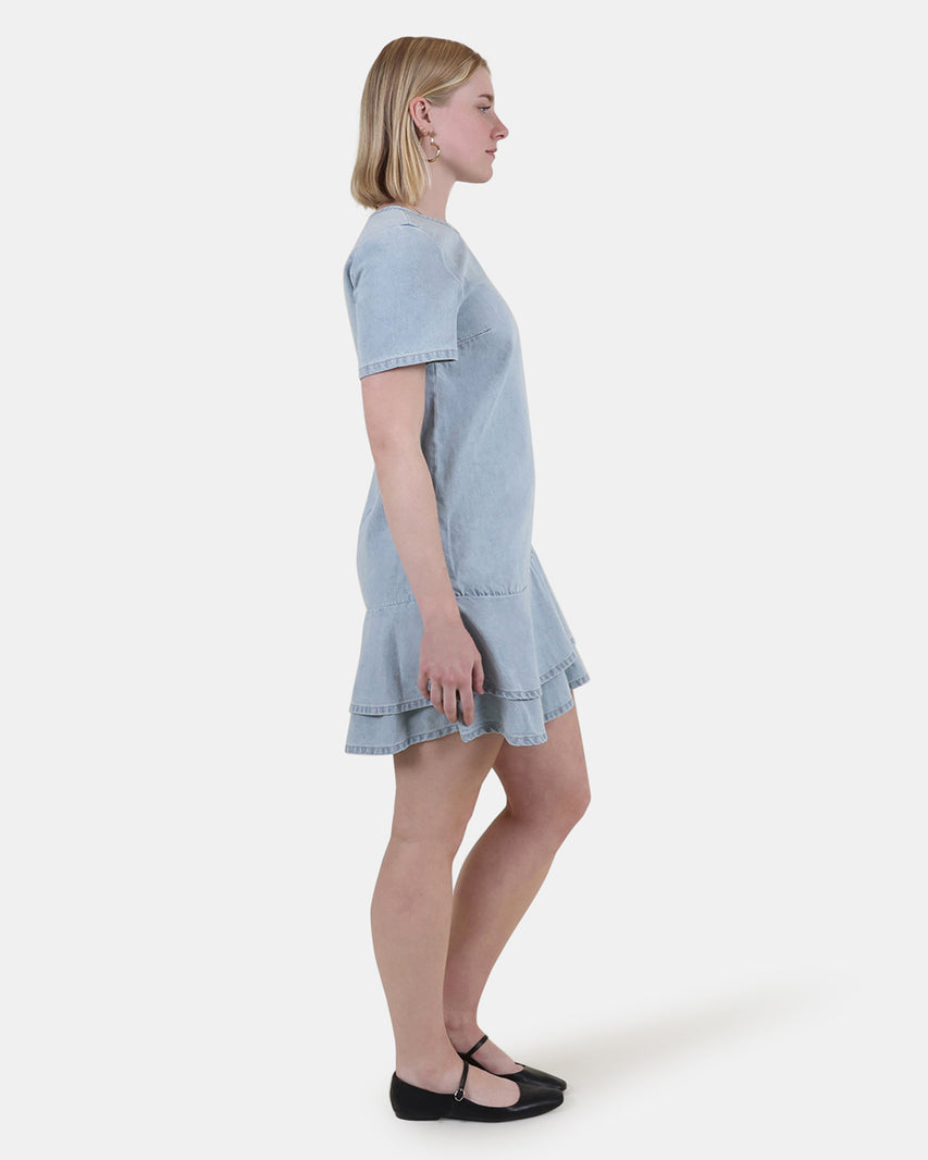 TINA DRESS LIGHT BLUE DENIM - Clothing - Steve Madden Canada - view 4
