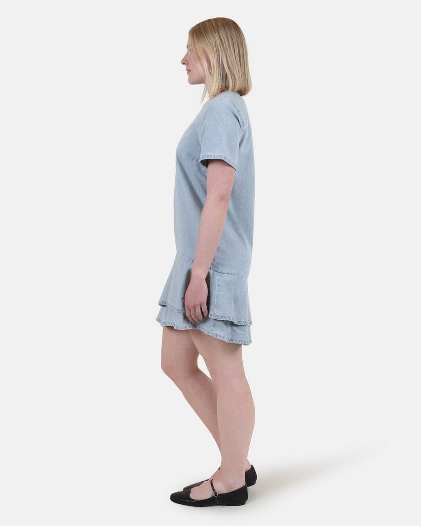 TINA DRESS LIGHT BLUE DENIM - Clothing - Steve Madden Canada - view 2