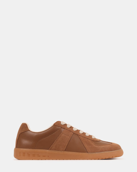 スニーカー MARNI LEATHER SNEAKER BROWN 41 DIXINM Brown Leather Low-Top Panel Sneaker | Men's Designer