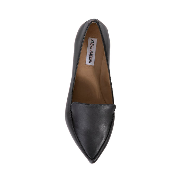 FEATHERW BLACK LEATHER - Women's Shoes - Steve Madden Canada