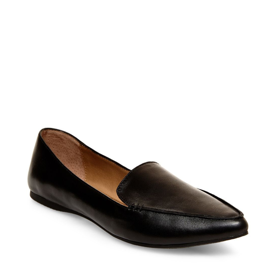 FEATHER Black Leather Women's Loafers | Women's Designer Loafers ...