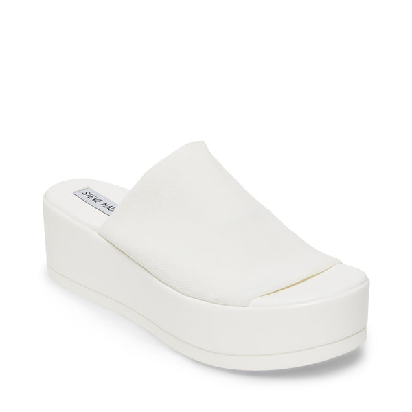 SLINKY White Platform Slide Sandals | Women's Designer Sandals – Steve ...