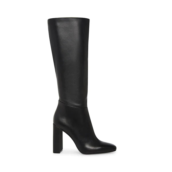 ALLYYY Black Leather Knee High Boots | Women's Designer Boots