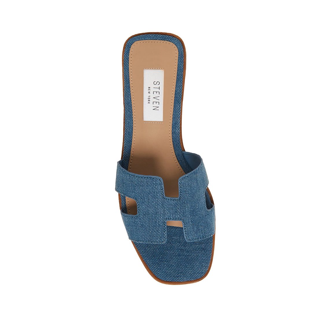 HADYN Blue Fabric Women's Slide Sandals | Women's Designer Sandals ...