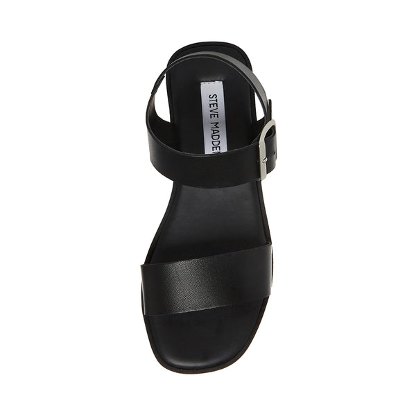 KEENAN Black Leather Platform Sandals | Women's Designer Sandals ...