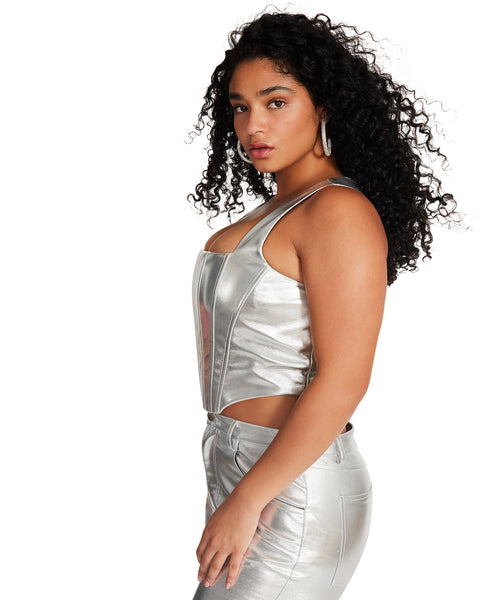 KIMMIE CORSET SILVER - Clothing - Steve Madden Canada