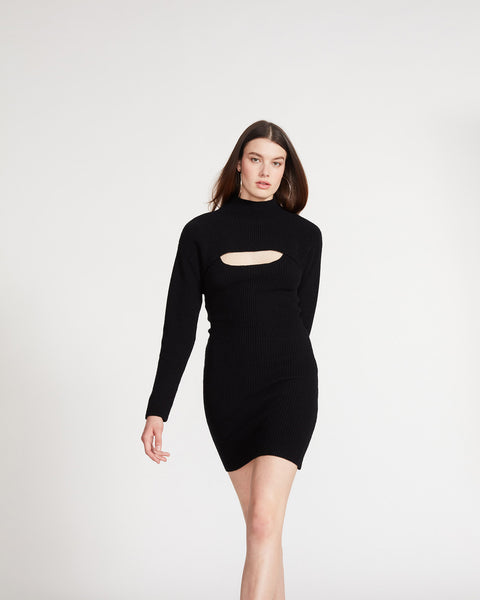 IVANA SWEATER DRESS BLACK - Clothing - Steve Madden Canada
