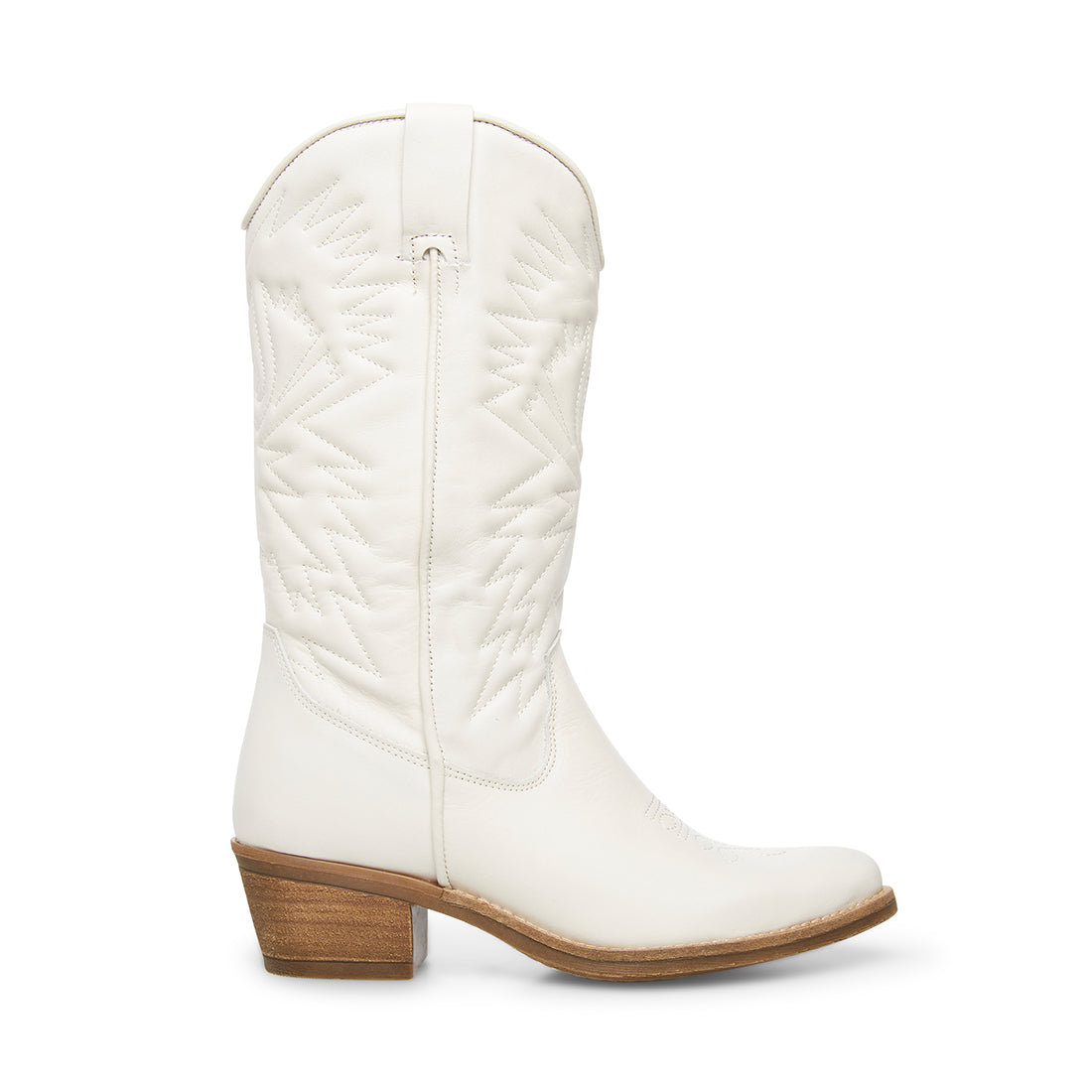 HAYWARD White Leather Western Cowboy Boots