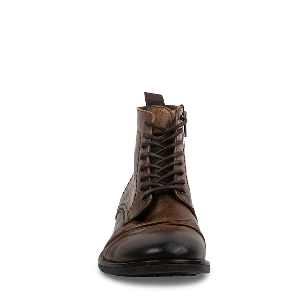 URBANNN Brown Leather Men's Boots | Men's Designer Boots – Steve Madden ...