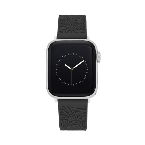 Apple Watch® RUBBER LOGO BAND 42/44/45MM BLACK - Jewelry - Steve Madden Canada