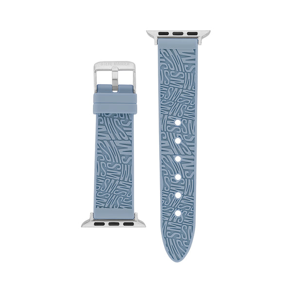 Apple Watch® RUBBER LOGO BAND 38/40/41MM BLUE - Jewelry - Steve Madden Canada