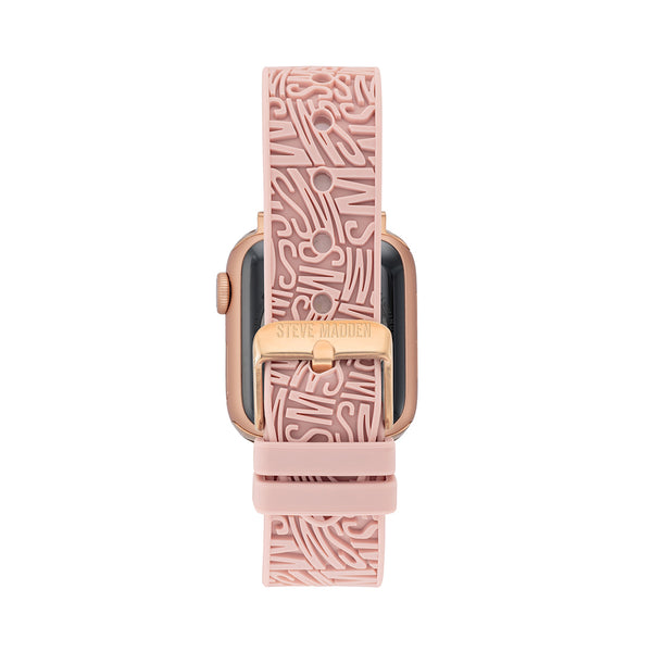 Apple Watch® RUBBER LOGO BAND 38/40/41MM PINK - Jewelry - Steve Madden Canada