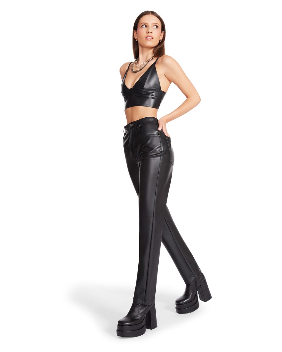JOSIE Black Faux Leather Pant | Women's Designer Pants – Steve Madden Canada